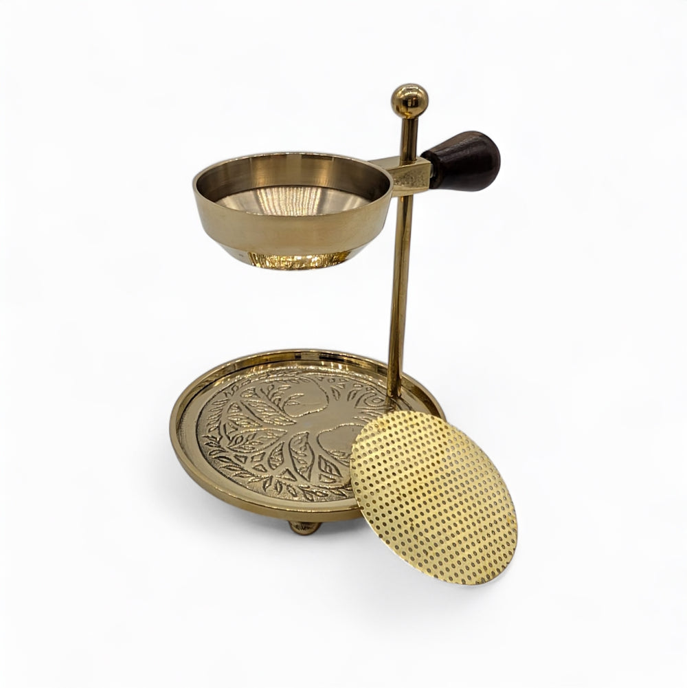 Räucherstövchen aus Messing - höhenverstellbar - Lebensbaum