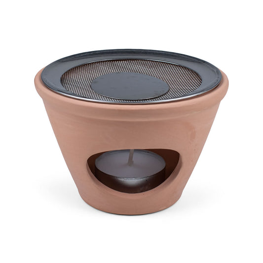 Räuchergefäß Terracotta klein mit Sieb und Teelicht