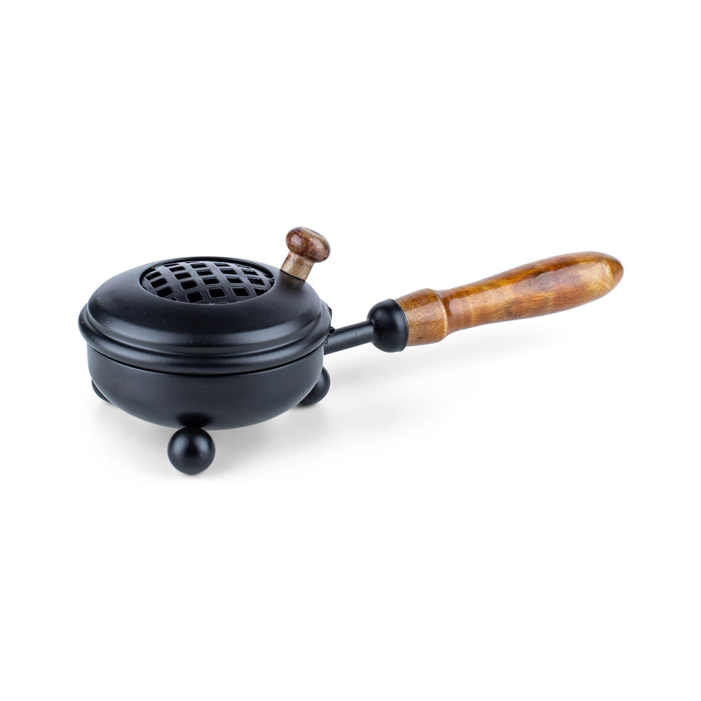Räucherpfanne Saluk mit Holzgriff und Deckel