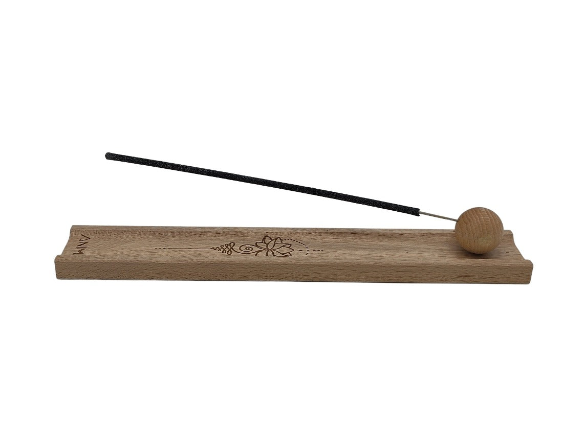 räucherstäbchen aufbewahrung Räucherstäbchen-Halter aus Holz mit Holzkugel – Jeomra's Räucherwelt