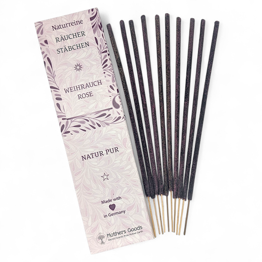 Naturreine Räucherstäbchen "Weihrauch & Rose" - hergestellt in Deutschland