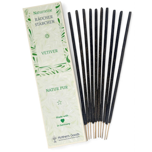 Naturreine Vetiver-Räucherstäbchen - hergestellt in Deutschland