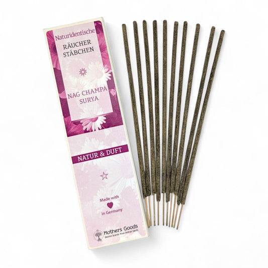 Nag Champa "Surya" - Räucherstäbchen Linie "Natur&Duft"  - hergestellt in Deutschland