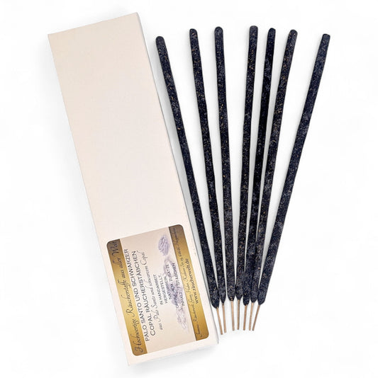 Palo Santo und schwarzer Copal Räucherstäbchen - 7 Stück - 100% natürlich