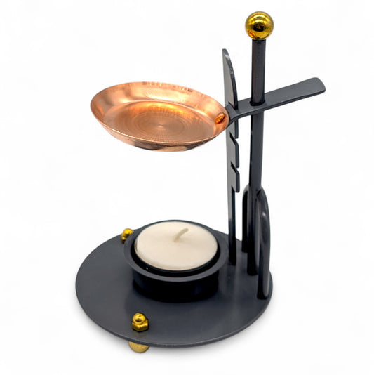 Weihrauchbrenner mit Kupferpfanne - 3 Stufen verstellbar