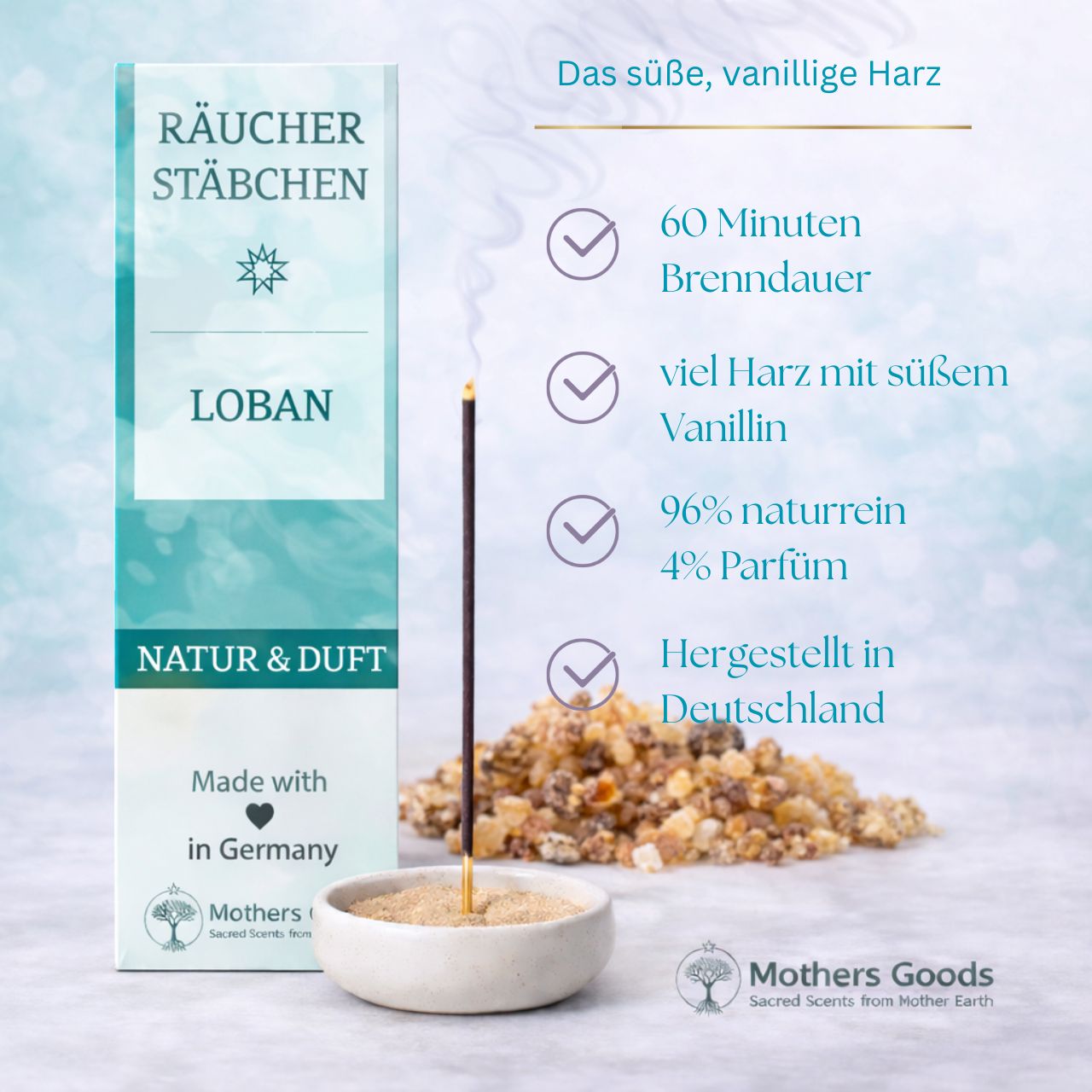 Loban Räucherstäbchen Linie "Natur&Duft"  - hergestellt in Deutschland