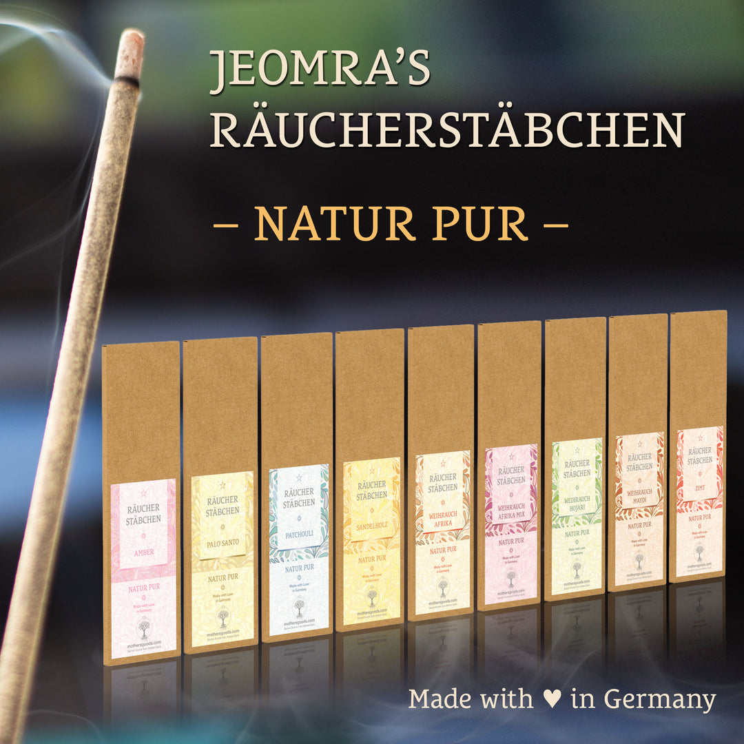 Naturreine Amber-Räucherstäbchen  - hergestellt in Deutschland